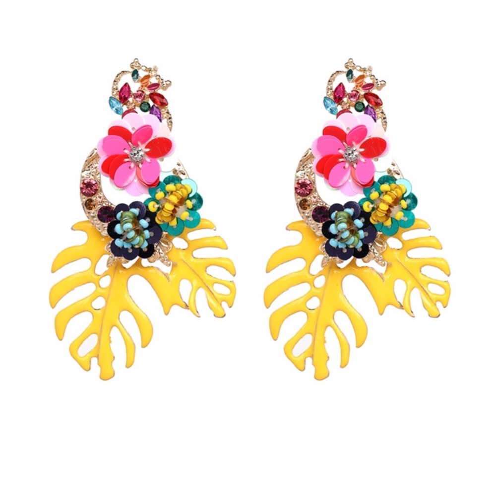 Colorful Bold Color Statement Earrings - Picture 5 of 8